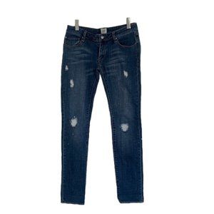 Obey Jeans Women’s‎ Size 28 Medium Blue  Wash Distressed "Debbie' Fit Low Rise